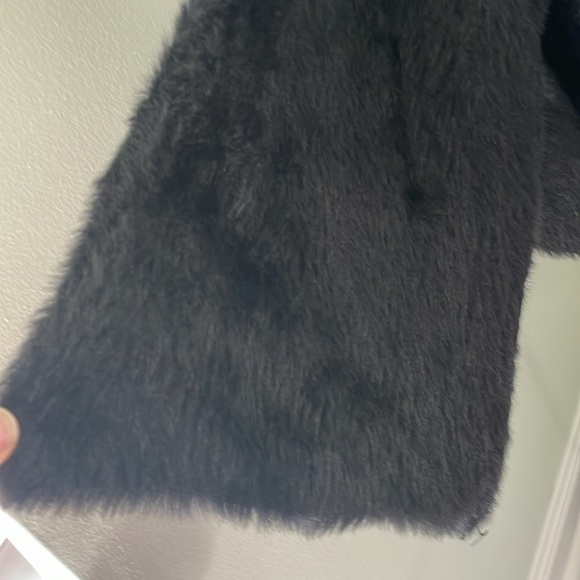 Catherine Malandrino Black Faux Fur Open Cardigan size Large - Picture 6 of 6